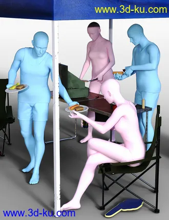 3D打印模型Tailgate Party Poses for Genesis 8的图片