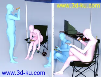 3D打印模型Tailgate Party Poses for Genesis 8的图片