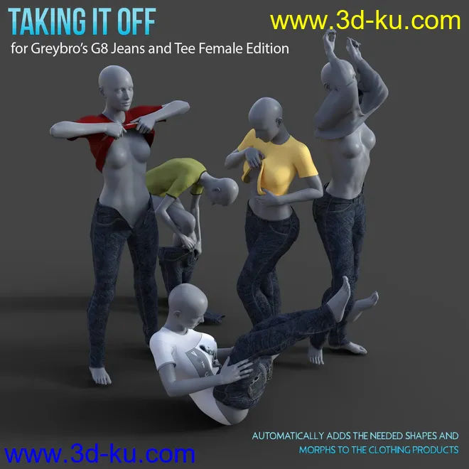 Taking It Off For Greybro's G8 Jeans and Tee Female Edition模型的图片1