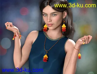 3D打印模型Tassel Jewelry Mega Pack for Genesis 8 Female(s)的图片
