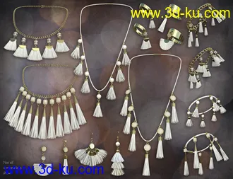 3D打印模型Tassel Jewelry Mega Pack for Genesis 8 Female(s)的图片
