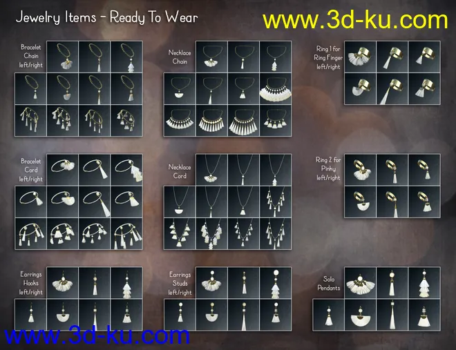 Tassel Jewelry Mega Pack for Genesis 8 Female(s)模型的图片11