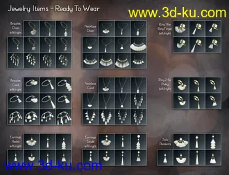 3D打印模型Tassel Jewelry Mega Pack for Genesis 8 Female(s)的图片