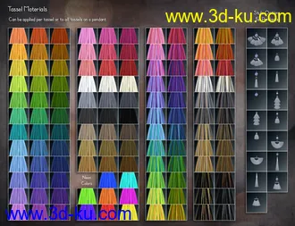 3D打印模型Tassel Jewelry Mega Pack for Genesis 8 Female(s)的图片