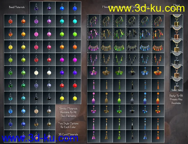 Tassel Jewelry Mega Pack for Genesis 8 Female(s)模型的图片13