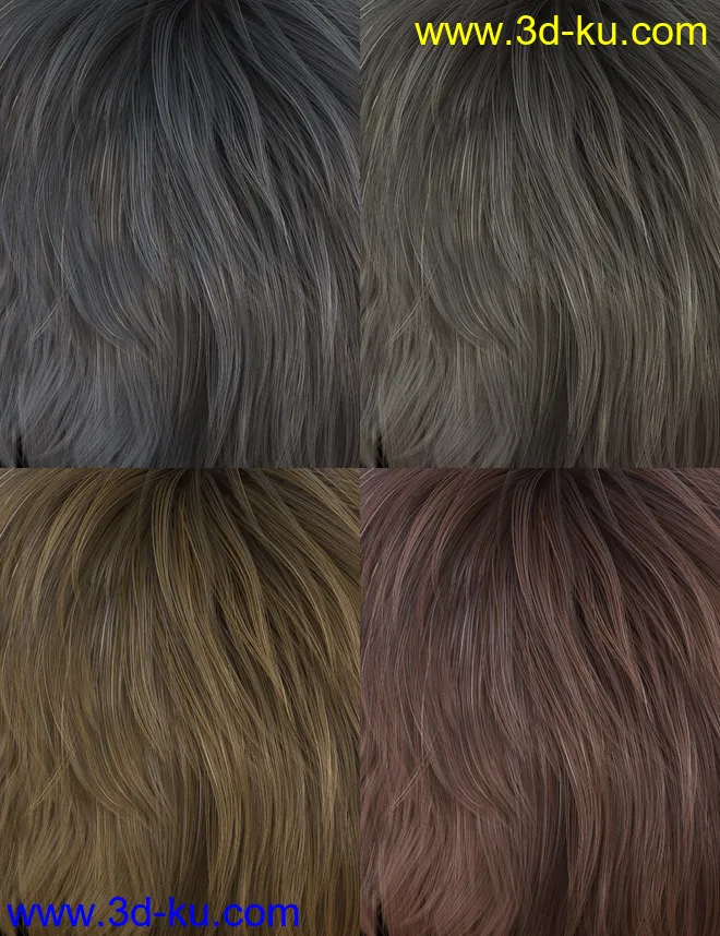 Textured Bob Hair for Genesis 8 and 3 Female(s)模型的图片10