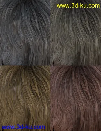 3D打印模型Textured Bob Hair for Genesis 8 and 3 Female(s)的图片
