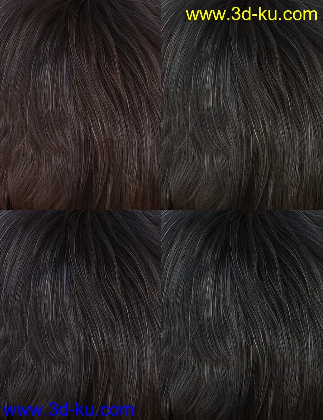 Textured Bob Hair for Genesis 8 and 3 Female(s)模型的图片11