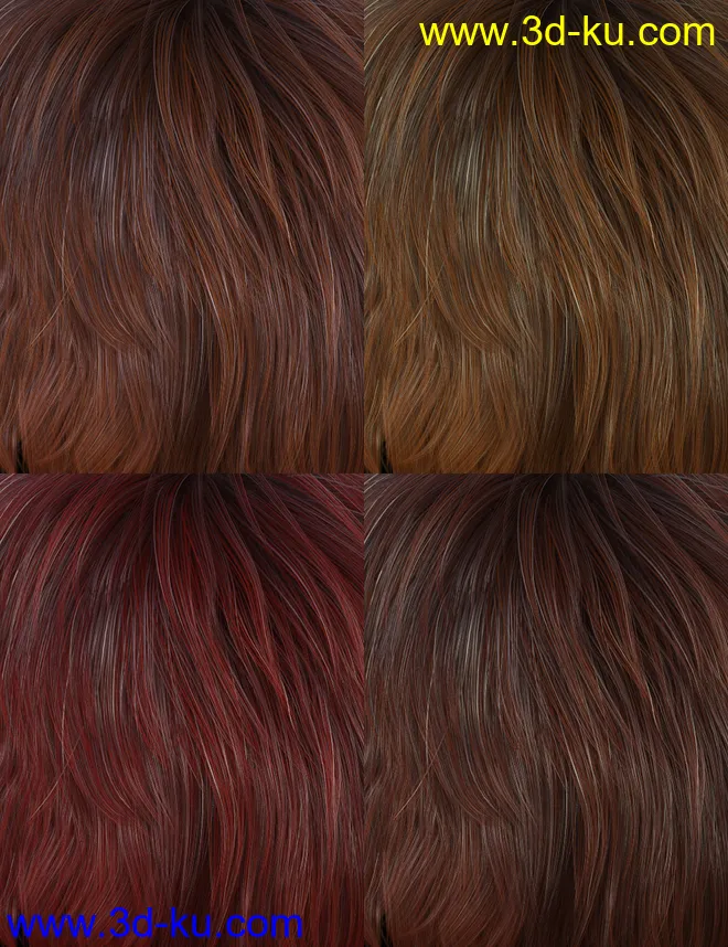 Textured Bob Hair for Genesis 8 and 3 Female(s)模型的图片12