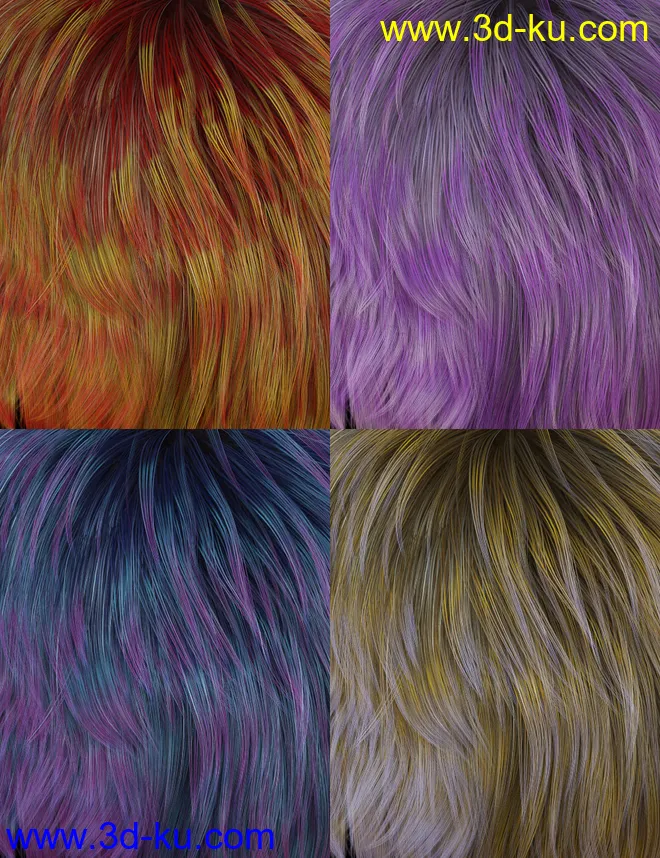 Textured Bob Hair for Genesis 8 and 3 Female(s)模型的图片13