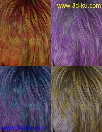 3D打印模型Textured Bob Hair for Genesis 8 and 3 Female(s)的图片