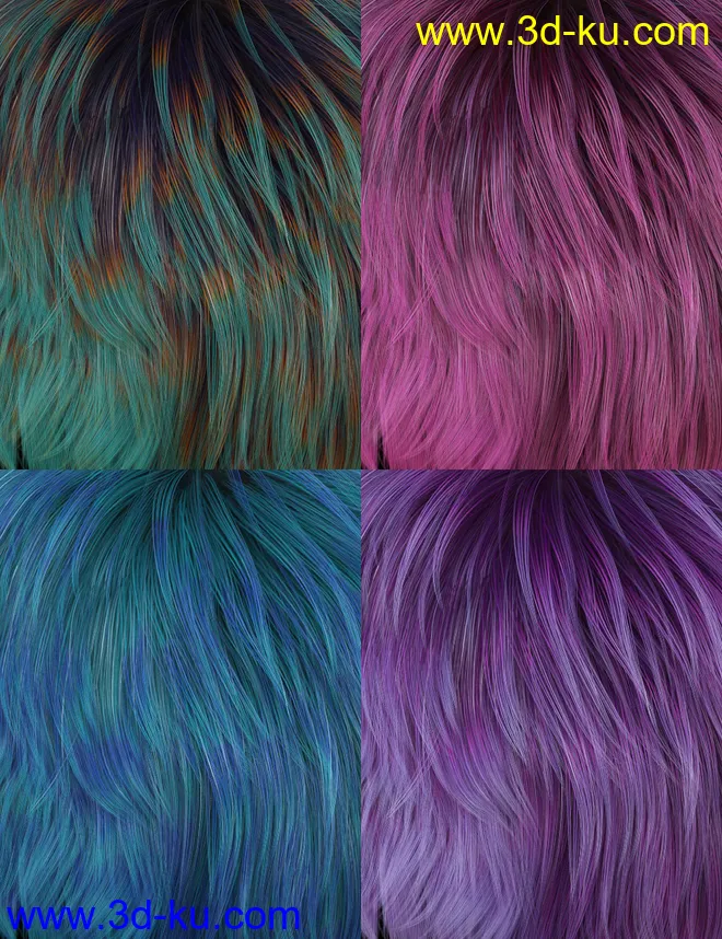 Textured Bob Hair for Genesis 8 and 3 Female(s)模型的图片14