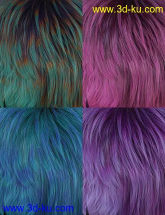 3D打印模型Textured Bob Hair for Genesis 8 and 3 Female(s)的图片