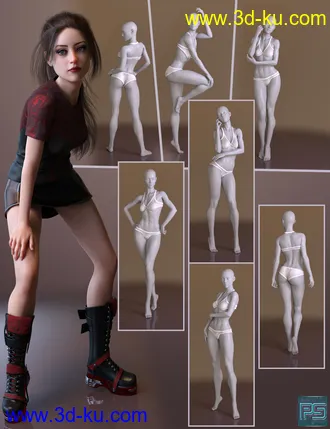 3D打印模型The Pose Collection for Genesis 8 Female的图片