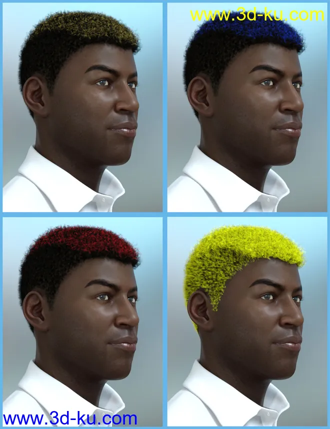 Theo Hair for Genesis 8 and Genesis 3 Male(s)模型的图片16