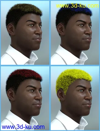 3D打印模型Theo Hair for Genesis 8 and Genesis 3 Male(s)的图片