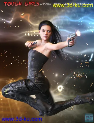 3D打印模型Tough Girls Poses for Genesis 8 Female的图片