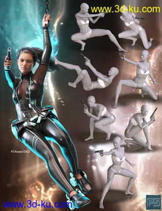 3D打印模型Tough Girls Poses for Genesis 8 Female的图片