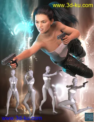 3D打印模型Tough Girls Poses for Genesis 8 Female的图片