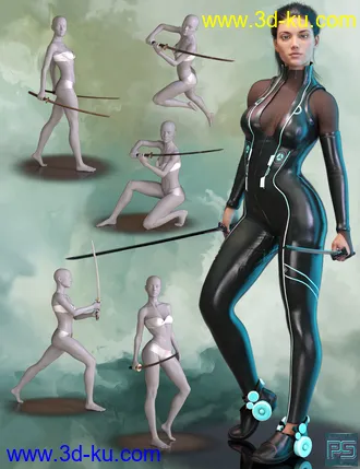 3D打印模型Tough Girls Poses for Genesis 8 Female的图片