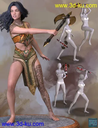 3D打印模型Tough Girls Poses for Genesis 8 Female的图片