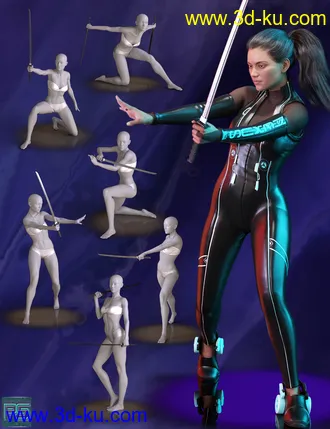 3D打印模型Tough Girls Poses for Genesis 8 Female的图片
