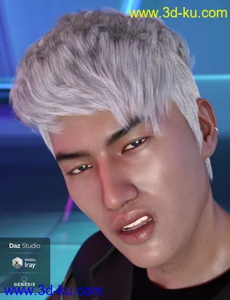 3D打印模型Troy Hair for Genesis 3 and 8 Male(s)的图片