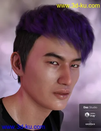 3D打印模型Troy Hair for Genesis 3 and 8 Male(s)的图片