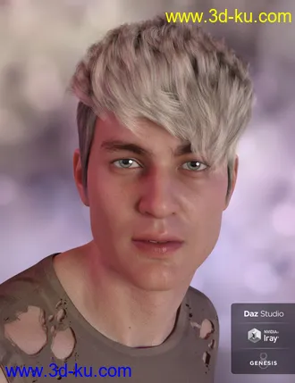 3D打印模型Troy Hair for Genesis 3 and 8 Male(s)的图片