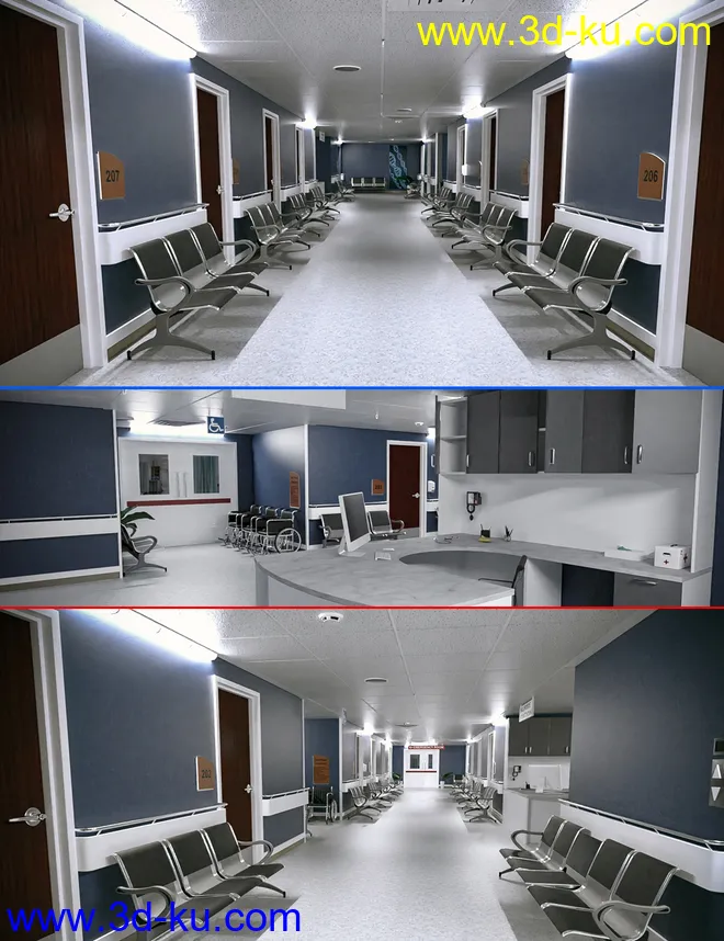 TS Hospital Corridor模型的图片1