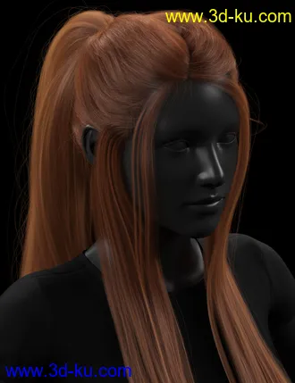 3D打印模型Turbulent Tail Hair for Genesis 3 and 8 Female(s)的图片