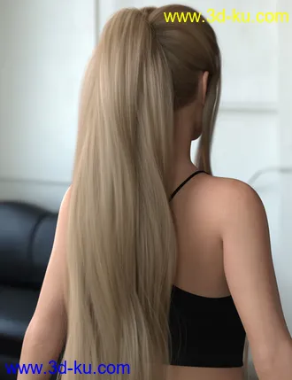 3D打印模型Turbulent Tail Hair for Genesis 3 and 8 Female(s)的图片