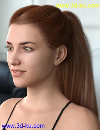 3D打印模型Turbulent Tail Hair for Genesis 3 and 8 Female(s)的图片