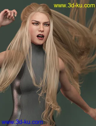 3D打印模型Turbulent Tail Hair for Genesis 3 and 8 Female(s)的图片