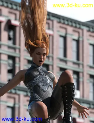 3D打印模型Turbulent Tail Hair for Genesis 3 and 8 Female(s)的图片