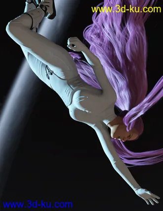 3D打印模型Turbulent Tail Hair for Genesis 3 and 8 Female(s)的图片
