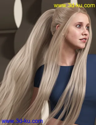 Turbulent Tail Hair for Genesis 3 and 8 Female(s)模型的图片25