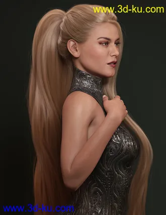 Turbulent Tail Hair for Genesis 3 and 8 Female(s)模型的图片27