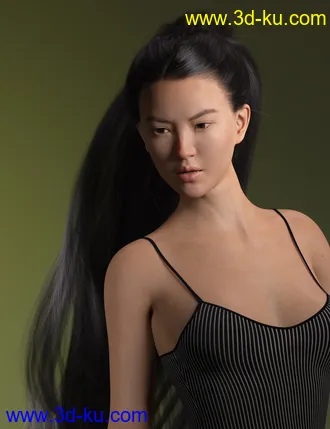 Turbulent Tail Hair for Genesis 3 and 8 Female(s)模型的图片29