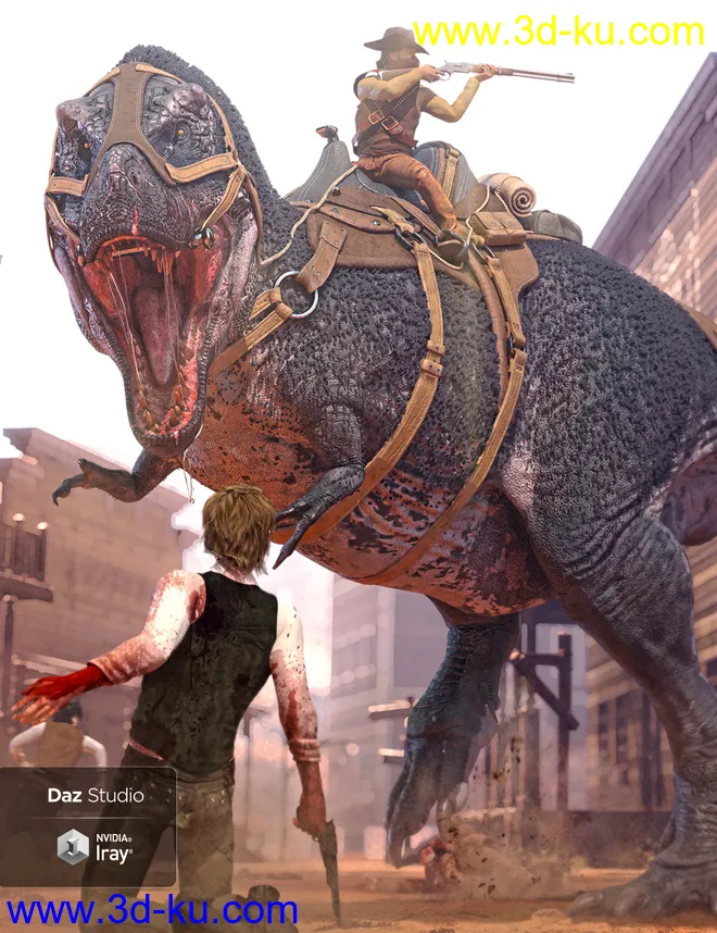 Tyrannosaurus Rex 3 Saddles and Poses模型的图片1
