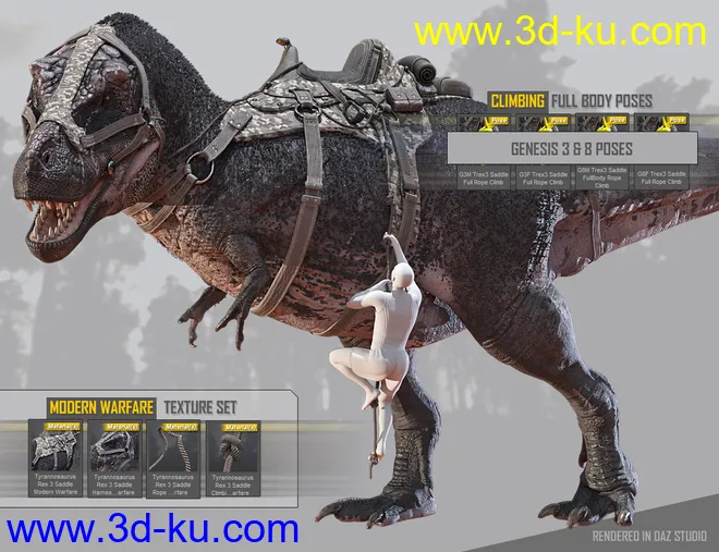 Tyrannosaurus Rex 3 Saddles and Poses模型的图片7