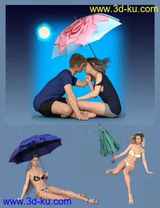 3D打印模型Umbrella and Poses for Genesis 8的图片