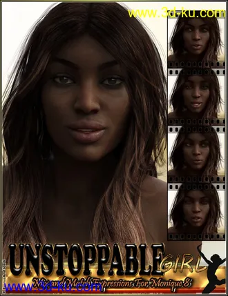 3D打印模型Unstoppable Girl Mix And Match Expressions For Monique 8 And Genesis 8 Female(s)的图片