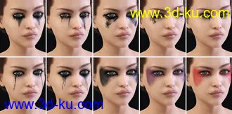 3D打印模型Untidy Make-up for Genesis 8 Female的图片
