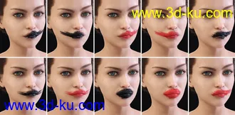 3D打印模型Untidy Make-up for Genesis 8 Female的图片