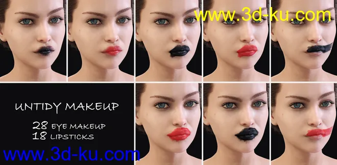 Untidy Make-up for Genesis 8 Female模型的图片6