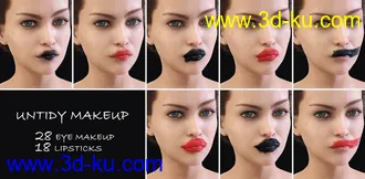 3D打印模型Untidy Make-up for Genesis 8 Female的图片
