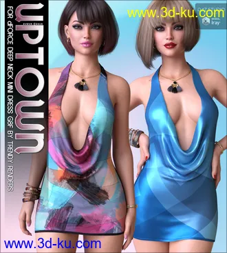 3D打印模型Uptown for dForce Deep Neck Mini Dress G8F的图片