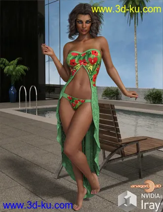 3D打印模型VERSUS - dForce Calypso Dress for Genesis 8 Females的图片