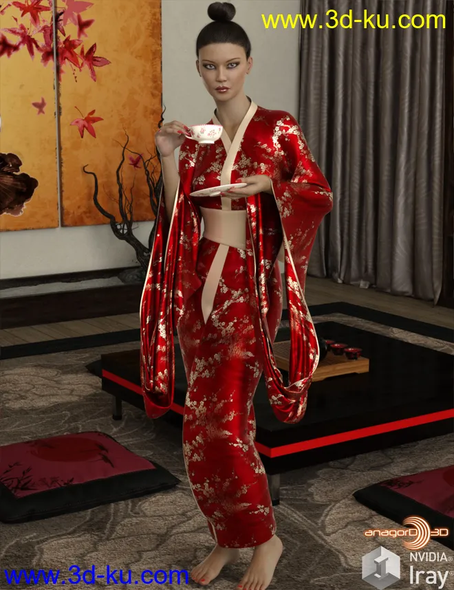 VERSUS - dForce Kimono for G8F模型的图片1